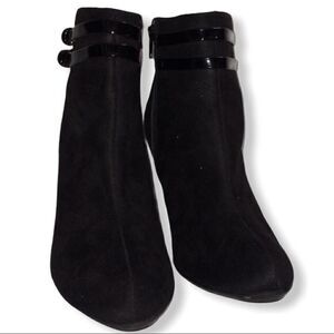 George Suede Black Ankle Booties